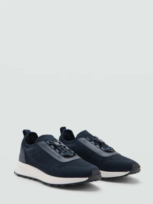 Sznurowane buty sportowe z łączonych materiałów granatowy - Mężczyzna - - MANGO MAN