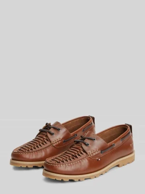 Sznurowane buty z prawdziwej skóry Tommy Hilfiger Średniobrązowy