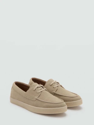 Sznurowane buty zamszowe piaskowy - Mężczyzna - - MANGO MAN