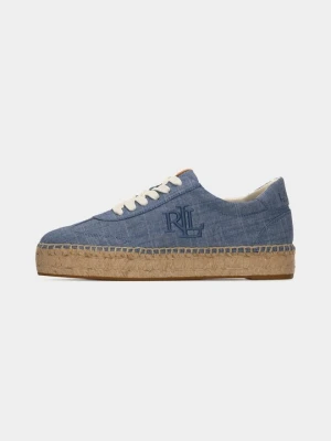Sznurowane obuwie sportowe Lauren Ralph Lauren jasnoniebieski denim