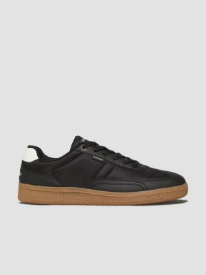 Sznurowane sneakersy o wyglądzie skóry s.Oliver czarny