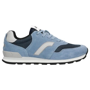 Niebiesko granatowe sneakersy relaks z szarymi wstawkami r3420285