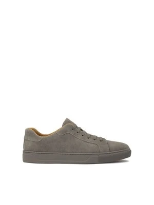 Sznurowane szare sneakersy z zamszu Kazar
