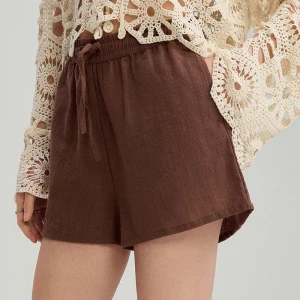 Szorty bawełniane na gumce brązowe House