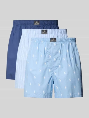 Szorty bokserki z czystej bawełny w zestaw 3 szt. Polo Ralph Lauren Niebieski