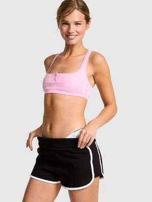 Szorty Campus Fleece z wywijanym pasem Victoria's Secret Czarny