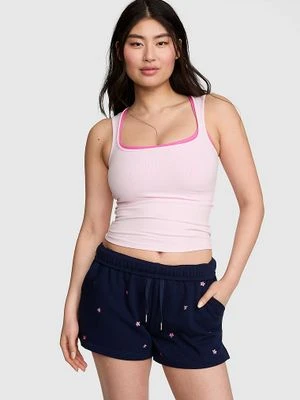 Szorty Campus Fleece z zawijanym pasem Victoria's Secret