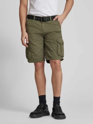 Szorty cargo o kroju regular fit z materiałowym paskiem model ‘DURRAS’ CARS JEANS