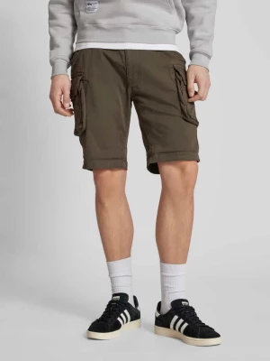 Szorty cargo o kroju regular fit z wyhaftowanym logo model ‘CREW SHORT’ alpha industries