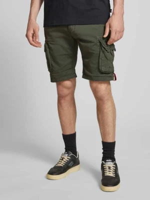 Szorty cargo o kroju regular fit z wyhaftowanym logo model ‘CREW SHORT’ alpha industries