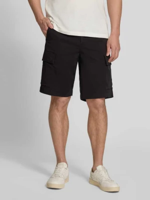 Szorty cargo o kroju relaxed fit z mieszanki bawełny model 'SISLA' Boss Czarny