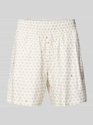 Szorty chino o kroju regular fit z mieszanki bawełny i wiskozy model 'Aop Short Tenniscourt' Lacoste Złamany biały