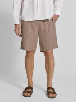 Szorty chino o kroju straight fit z mieszanki lnu i lyocellu model 'CINO' HUGO