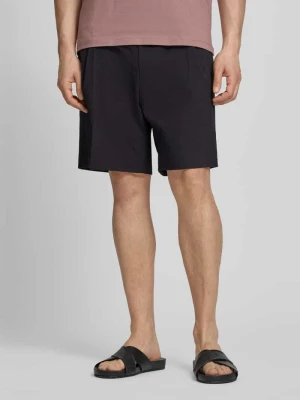 Szorty chino o kroju wide fit z mieszanki bawełny Hugo Czarny