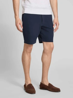 Szorty chino w kroju nowoczesny fit z mieszanka bawełny model 'KANE1' Boss Granatowy