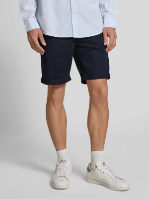 Szorty chinosy o kroju regular fit z paskiem model ‘MIKE’ Redefined Rebel Ciemnoniebieski