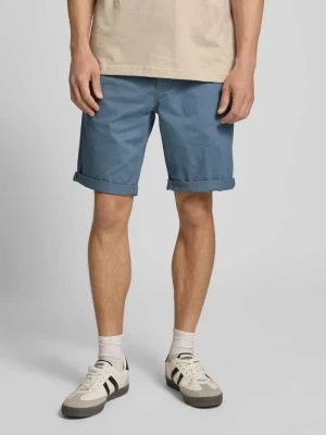 Szorty chinosy o kroju regular fit z paskiem model ‘MIKE’ Redefined Rebel Jeansowy niebieski