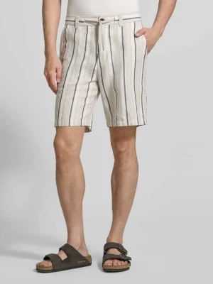 Szorty chinosy z prostymi nogawkami mieszanka lnu i bawełny model 'CHINO_ST_SHORTS_2' Boss Orange