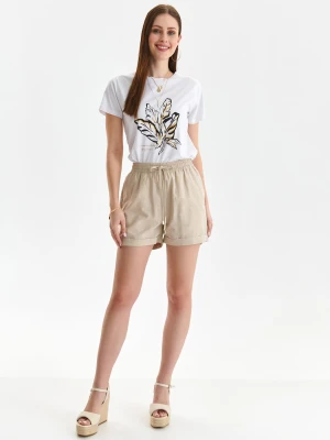 Szorty damskie beżowe - SSZ1283BE szorty - TOP SECRET - Odzieżowy sklep internetowy TOP SECRET