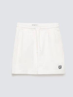 Szorty damskie dresowe z niewielkim haftem białe Meganta 100 BIG STAR