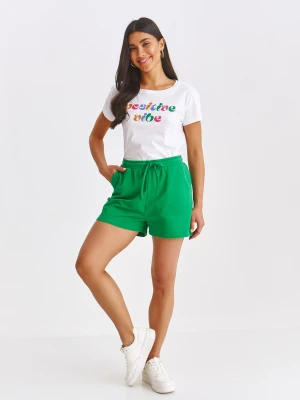 Szorty damskie zielone - DSZ0073ZI szorty - DRYWASH - Odzieżowy sklep internetowy TOP SECRET