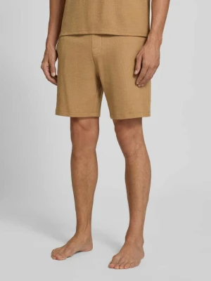 Szorty dresowe o kroju regular fit z mieszanka bawełny Boss Camel