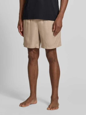 Szorty dresowe w kroju regular fit z mieszanka wiskozy i lnu model 'FRESH SHORTS' Boss Piaskowy