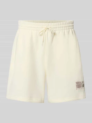 Szorty dresowe z mieszanki bawełny New Balance Złamany biały