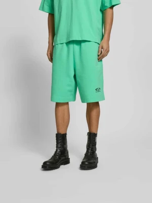 Szorty dresowe z nadruk z logo Vetements Neonowy zielony
