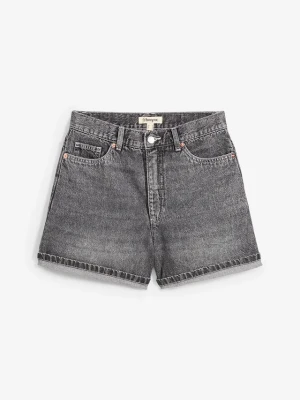 Szorty dżinsowe high waist, low stretch BonPrix czarny