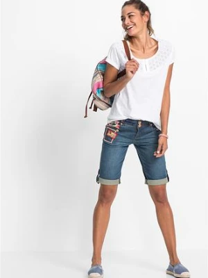 Szorty dżinsowe, mid waist bonprix