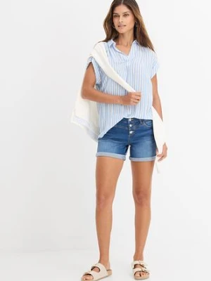 Szorty dżinsowe mid waist bonprix