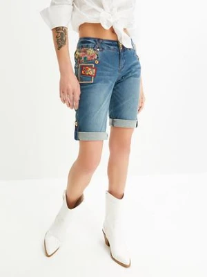 Szorty dżinsowe, mid waist bonprix