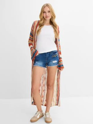 Szorty dżinsowe z haftem bonprix