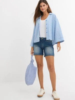 Szorty dżinsowe ze stretchem, krój slim fit, mid waist (2 pary) bonprix