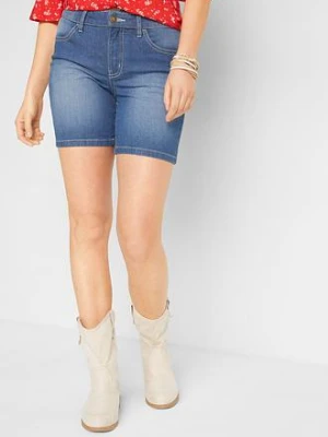 Szorty dżinsowe ze stretchem, krój slim fit, mid waist (2 pary) bonprix