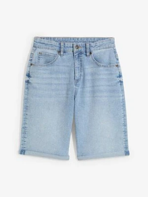 Szorty dżinsowe ze stretchem, Loose Fit BonPrix niebieski