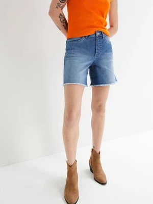 Szorty dżinsowe ze stretchem, mid waist bonprix
