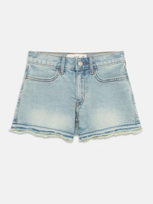 Szorty jeansowe Abercrombie & Fitch jasnoniebieski denim