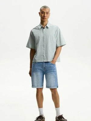 Szorty jeansowe Bershka jasnoniebieski denim