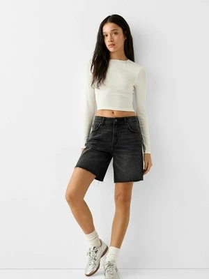 Szorty jeansowe Bershka czarny