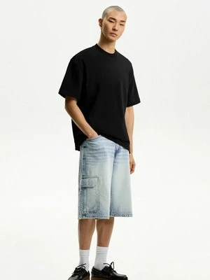 Szorty jeansowe Bershka niebieski denim