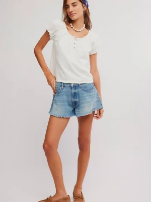 Szorty jeansowe Free People jasnoniebieski