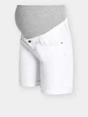 Szorty jeansowe Mamalicious biały