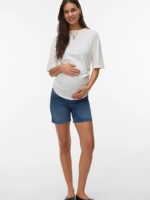 Szorty jeansowe Mamalicious niebieski denim