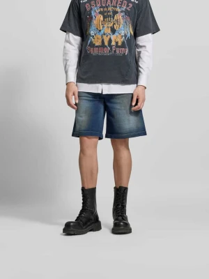 Szorty jeansowe o kroju baggy z bawełny Dsquared2 Granatowy
