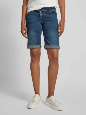 Szorty jeansowe o kroju regular fit z asymetryczną listwą guzikową Buena Vista