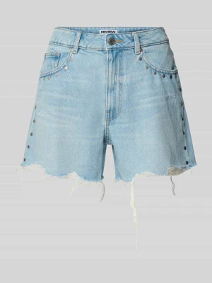Szorty jeansowe o kroju regular fit z czystej bawełny REVIEW Niebieski