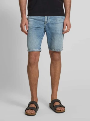 Szorty jeansowe o kroju regular fit z przetarciami model ‘Re.Maine’ Boss Jasnoniebieski