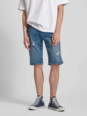 Szorty jeansowe o kroju regular fit z przetarciami model ‘RONNIE’ Tommy Jeans